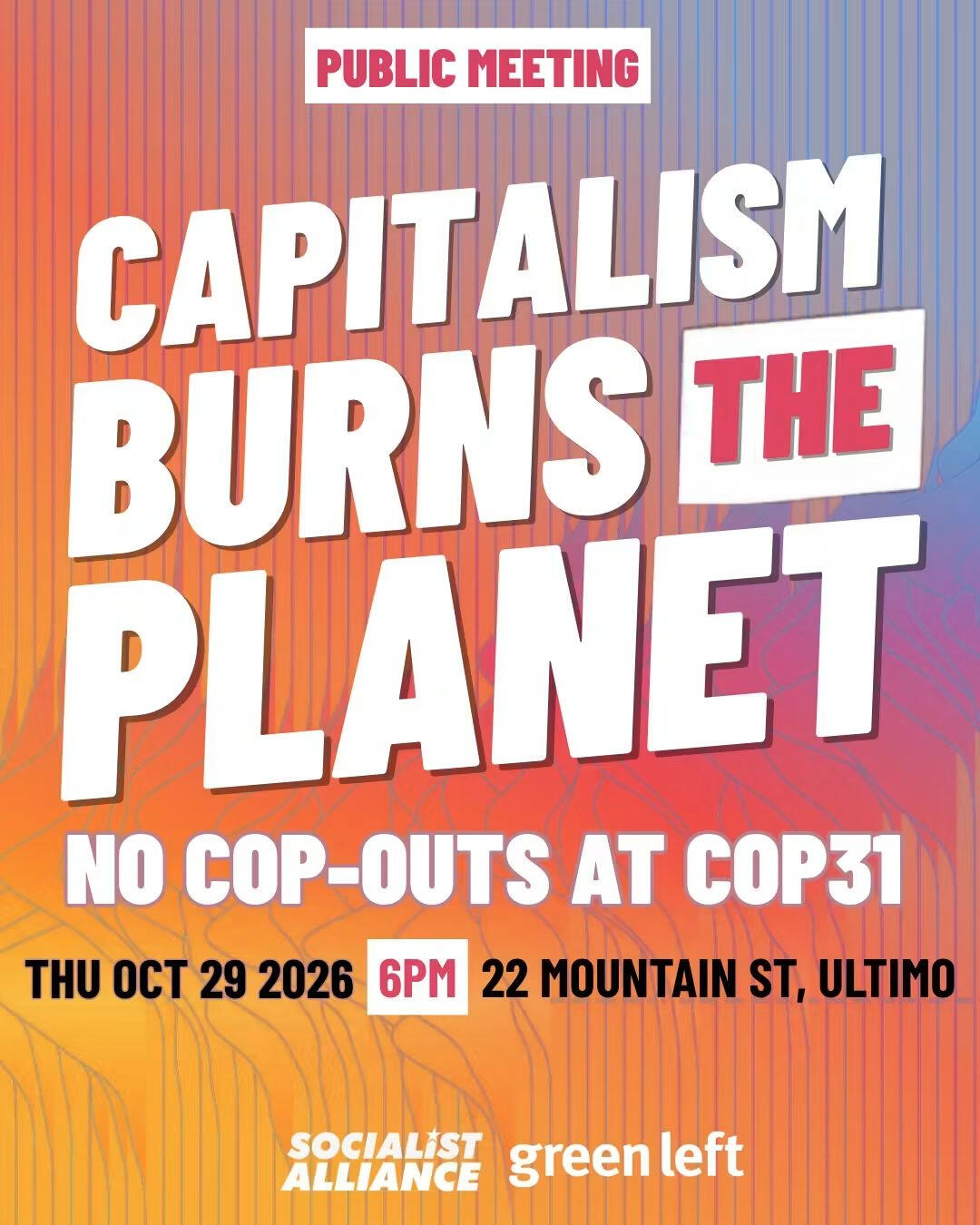 Capitalism Burns the Planet - No cop outs at COP31