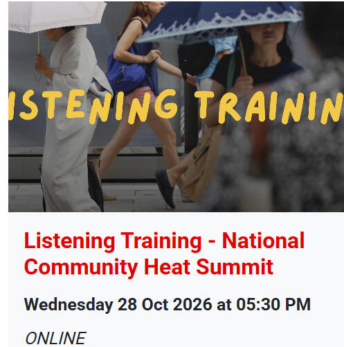 Sweltering Cities Listening Training - National Community Heat Summit - Online.
